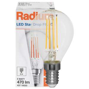 LED-Filamento-Lámpara, RALED STAR DROP, Tropfen-Form, Klar, E14/5W, 470 LM, 2700K (9019605066) - Product Image 1