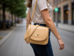 Sac bandoulière pour femme en cuir synthétique microfibre, coque souple, fermeture éclair, toutes saisons - Product Image 2