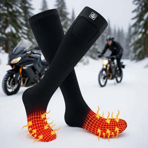 Chaussettes chauffantes Owlet pour hommes, chaussettes d'hiver épaisses en tricot, style décontracté, pour moto, avec logo sur le revers - Product Image 2