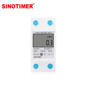 Home DIN Rail LCD Digital Display Power Consumption kWh Meter Single Phase Energy Meter Watt Wattmeter 230V AC 50Hz