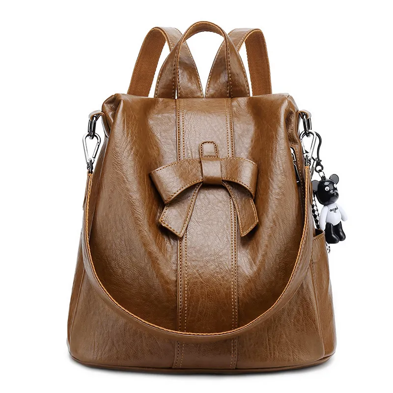 Wholesale 2022 pu anti-theft women backpack cute bowknot shoulder bag girls school handbags for travel shopping