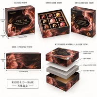 Maßgefertigte Valentinstag-Schokoladen-Geschenkbox Duft-Boutique-Verpackung Basis- und Deckel-Design CMYK-Druck Glänzend Laminiertes Logo