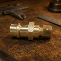 Olde American Market Geschmiedeter Messing Delta Press Fitting Gerade 1/2 X 3/8 Rohradapter