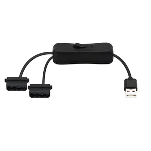 Кабель питания для вентилятора Molex 40 см с USB на 4-контактный кабель адаптера для корпуса компьютера с переключателем 1 на 2 канала - Product Image 1