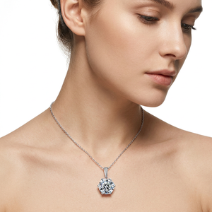 Collier en Moissanite VVS1 de 6,5 mm 1,0 ct, plaqué or, en argent sterling 925, coupe classique, nouvelle collection, vente en gros pour mariages - Product Image 3