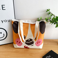 Nouveauté Sac à bandoulière en toile avec motif d'animaux mignons de dessin animé pour tous les jours