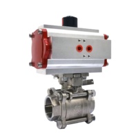 Vanne à bille de contrôle d'air 2 voies 3 PCS 1000 WOG 304 en acier inoxydable avec rappel pneumatique à ressort actionné