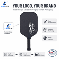 Raquette de pickleball en fibre de carbone OEM ODM 16 mm thermoformée monobloc sans bordure, logo personnalisé pour adultes