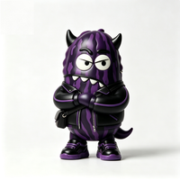 Figurine personnalisée en PVC et ABS, motif démon cool à rayures violettes, moulée, fabriquée en Chine, OEM pour la vente en gros aux marques