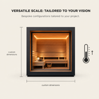 Sauna hybride extérieur Ploutara Contractor en cèdre Hemlock 185F, infrarouge électrique ETL, chauffage rapide en 15 min, modulaire, sur mesure, moderne