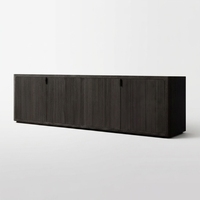 Meuble TV MYHOME de luxe en chêne massif, console multimédia durable de style américain, meuble de salon ou chambre moderne avec portes