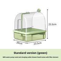 Bain d'oiseaux électrique suspendu grande capacité en ABS, enclos de luxe automatique pour perroquets, étanche, rechargeable 5V