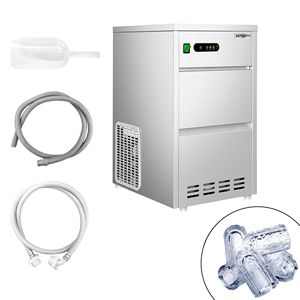 Machine à glaçons électrique GGM Gastro en acier inoxydable - Conception à cylindre creux - Capacité de 24 kg/24h - Plug-and-play - Product Image 1