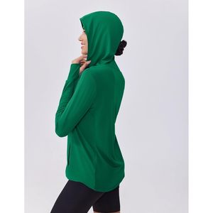 เสื้อแจ็คเก็ตฮู้ดดี้ป้องกันแสงแดด UPF 50+ สำหรับผู้หญิง น้ำหนักเบา ซิปยาว แขนยาว มีกระเป๋า เหมาะสำหรับออกกำลังกาย - Product Image 5