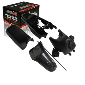 Nieuw voor Plastic <span class=keywords><strong>Cover</strong></span> voor Yamaha 3PT-21711-10-00 PW50 Zwart/Zijde Zwart Achterspatbord met Zadelset - Product Image 4