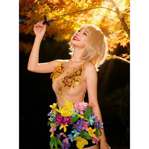 Vestido Mini de Spandex para Mujer, Estilo Mariposa, para Discoteca, Bar, DJ, Actuación en Escenario, Grupo de Baile, Fiesta, <span class=keywords><strong>GOGO</strong></span> - Product Image 4