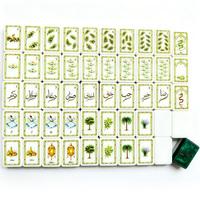 Juego de Fichas de Mahjong Americanas de Acrílico Islámico SHUKR, Diseño de Bailarina Sufi con Estampado Floral y Linterna de Doble Capa, para Regalo Espiritual