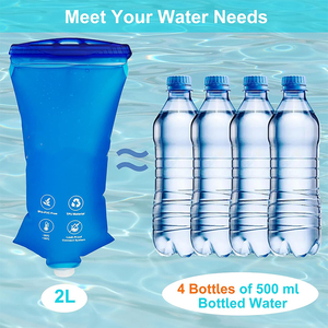 2L TPU/PEVA contenitore pieghevole per acqua Sawyer filtro acqua paglia escursioni campeggio pacchetto di idratazione - Product Image 3