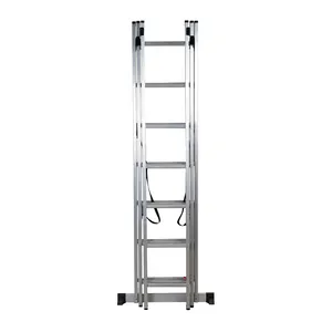 3 Section Triple aluminium Extension 12M Extension Fire Ladder 16ft 18ft 20ft extend ladder telescopic ladder