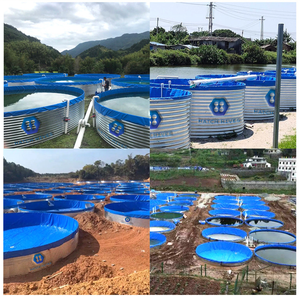 대용량 양식 저수지 물고기 양식 탱크 PVC 타포린 안감 아연 도금 강철 둥근 물고기 연못 - Product Image 6