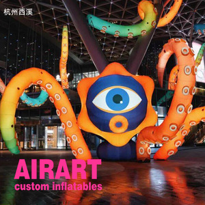 <strong>Night</strong> Event Light Show Inflatable <strong>Tentacle</strong> Props,giant Inflatable Jellyfish Arm Balloon with Led Lighting