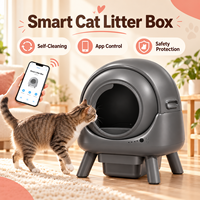 Kotak Pasir Kucing Otomatis dengan Pembersihan Sendiri, Kontrol Aplikasi, dan Sensor Keamanan untuk Banyak Kucing