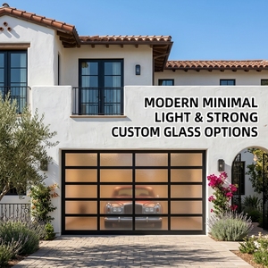 Cửa garage kính nhôm cách nhiệt, giảm tiếng ồn, kiểu tối giản 8x7, chất lượng cao, hoàn thiện, dành cho nhà ở - Product Image 1