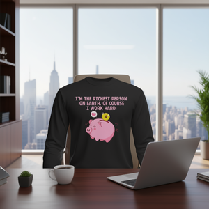 Camiseta de manga larga I'm The Richest Person On Earth - Product Image 3