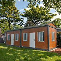 Casa Contenedor Prefabricada de Madera/Acero de 20 pies/40 pies para Oficinas y Comedores al Aire Libre con Techos Puntiagudos y Garantía