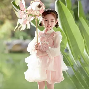 2023 printemps et été nouveau produit filles jupe courte à manches longues Hanfu Style chinois robe ancienne