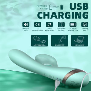 Realista inflable impermeable <span class=keywords><strong>G</strong></span> deporte Multi velocidad modo lengua lamiendo pantalla vibratoria conejo inflar vibrador para hombres - Product Image 4