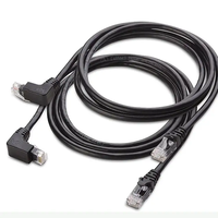 Cable Ethernet RJ45 en Ángulo Recto de 90 Grados Ufriend, Cat6/Cat5e, Alta Velocidad 10Gbps, LAN, Cobre Trenzado, Negro, Longitud Personalizada