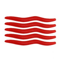Vente en gros de vers de terre artificiels rouges, simulation de sang, 0,23 g/4 cm, larves en plastique, appât souple, leurre de pêche personnalisé