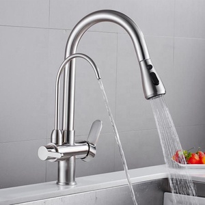 Deck Mounted Water Purifier <strong>Filter</strong> 3 Way <strong>Kitchen</strong> Faucet Brass Brushed Nickel Pull Out <strong>Kitchen</strong> Sink Mixer <strong>Taps</strong> - Product Image 3