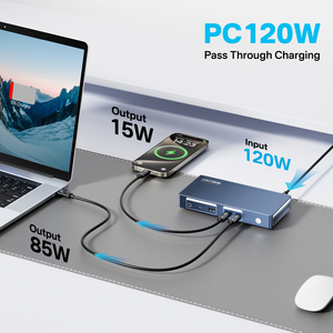 Acasis Dp1.4 8k60hz pd85w DC20V 3.5mm âm thanh sdcard thẻ tf3.0 thẻ 1000Mbps notwork 11 cổng 40gbps Thunderbolt 4 Docking Station - Product Image 6
