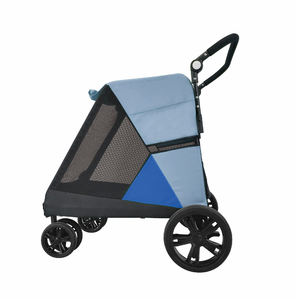 Poussette pliable pour <span class=keywords><strong>chien</strong></span> robuste en aluminium, imperméable, grandes roues EVA de 8/10 pouces, poignée réglable, double frein, ventilation, Oxford - Product Image 4