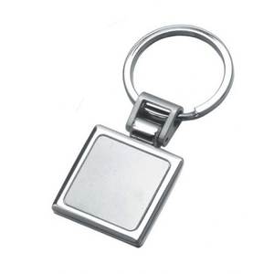 Portachiavi in Metallo Personalizzato a Forma Quadrata in Acciaio Inossidabile e Ottone con Foto Digitale Smaltata e Logo Personalizzato in Materiale Duro - Product Image 1