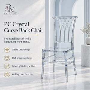 Clear Polycarbonate Fan Back Chiavari <b>Chair</b> Lightweight Durable for Wedding Reception and Party Events - Product Image 1