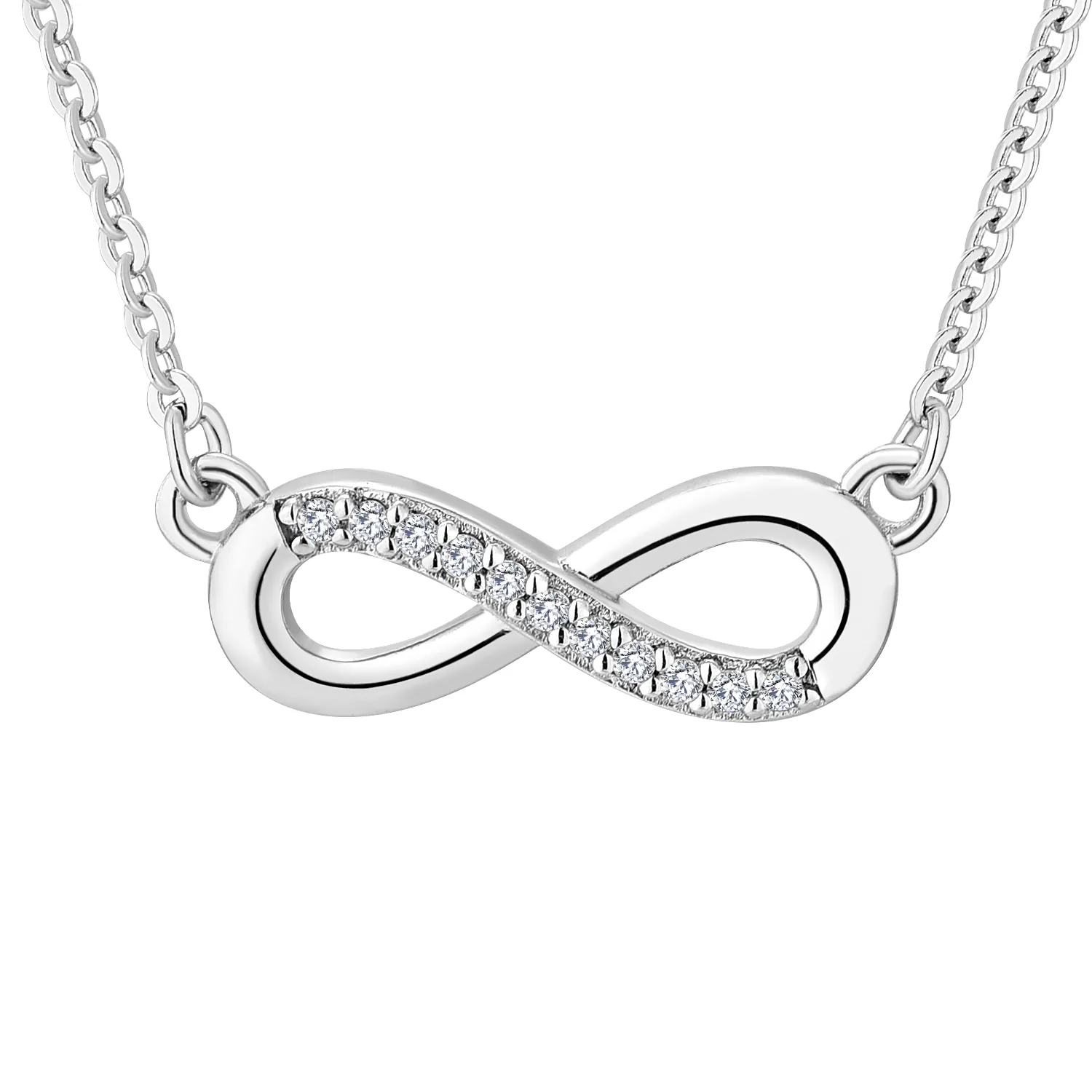 Infinity Pendant Necklace For Women 925 Sterling Silver Love Heart Necklace Jewelry Valentine Gift For Women Girls