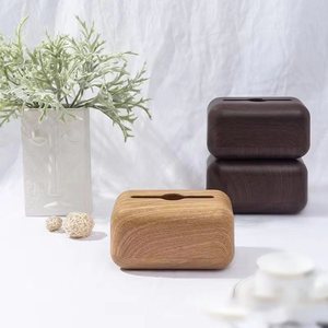 กล่องกระดาษทิชชูไม้ 17.8x11.5x10 ซม. กล่องเก็บของไม้เนื้อแข็งสำหรับเกสต์เฮาส์และโรงแรม - Product Image 1