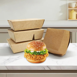 Caja de Embalaje para Pollo Frito con Logotipo Personalizado, Caja para Llevar Comida Rápida, Papas Fritas, Ensalada, Contenedor de Alimentos de Papel Kraft Marrón, Lonchera - Product Image 3