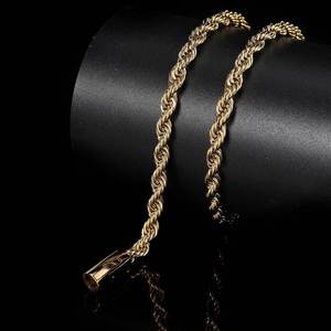 RQ الجملة 3 مللي متر 6 مللي متر 18K الذهب الأبيض مطلي حبل من الفولاذ المقاوم للصدأ سلسلة - Product Image 5