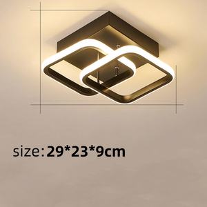 卧室厨房走廊阳台简约发光二极管吸顶灯黑色方形嵌入式灯具 - Product Image 3