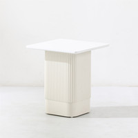 Table basse carrée moderne nordique blanche pour salon, plateau en MDF, base en plastique, vente en gros, directement de l'usine
