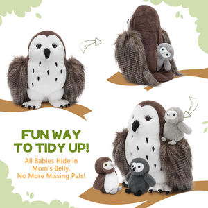 Juguete de Peluche de Búho Marrón 4 en 1, Éxito de Ventas en <span class=keywords><strong>Tiktok</strong></span>, para Niños, Fiestas de Cumpleaños, Decoración de Guardería, Compañero de Picnic, para Dormir y Abrazar - Product Image 2