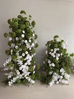 Arrangements floraux de luxe rose poudré et vert pour arche de mariage, ensemble de fleurs d'hortensia et de roses pour la cérémonie de mariage et le toile de fond photo