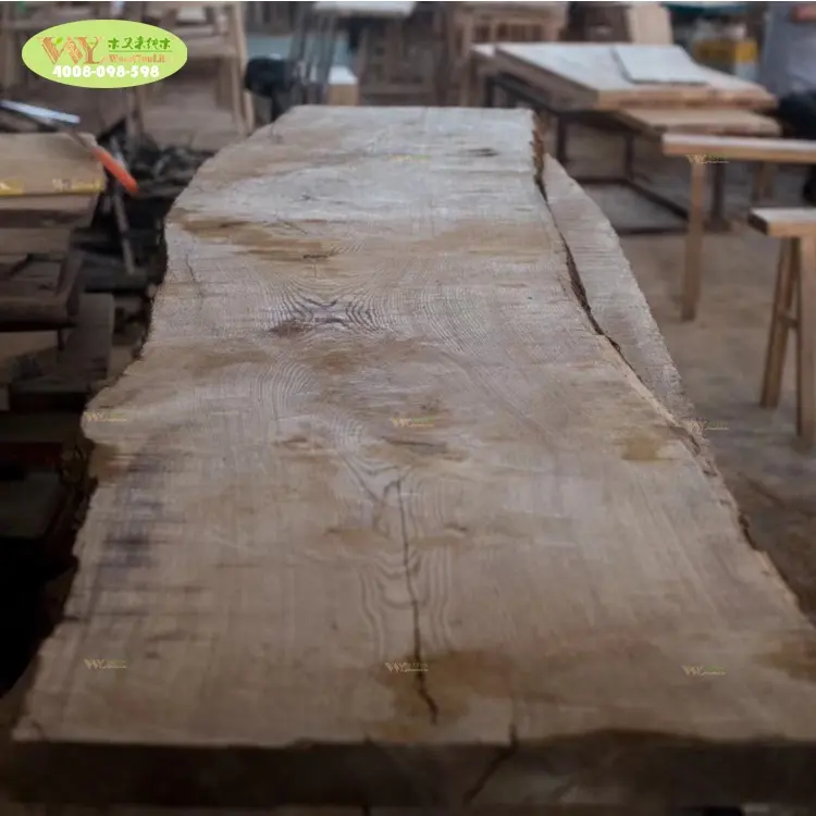 Kwaliteit Wit Eiken Plaat Massief Houten Eettafel Top Fabriek Levering Live Rand Eiken Plaat Houten Tafelblad Voor Hotel Restaurant