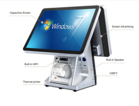 Layar ganda 15.6 inci Intel Core I3 I5 I7 ,windows 10 dicetak di 80mm sistem Pos semua dalam satu dengan Terminal Pos perangkat lunak