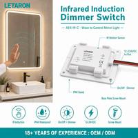 Solution d'éclairage de salle de bain étanche IP44 avec capteur IR à détection de mouvement, DC12/24V, dégivreur et gradation progressive pour interrupteur de miroir LED