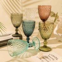 Groothandel Luxe Romantische Rode Wijn Bekers Europese Stijl Vintage Glazen Bekers Kleurrijke Feestaccessoires
